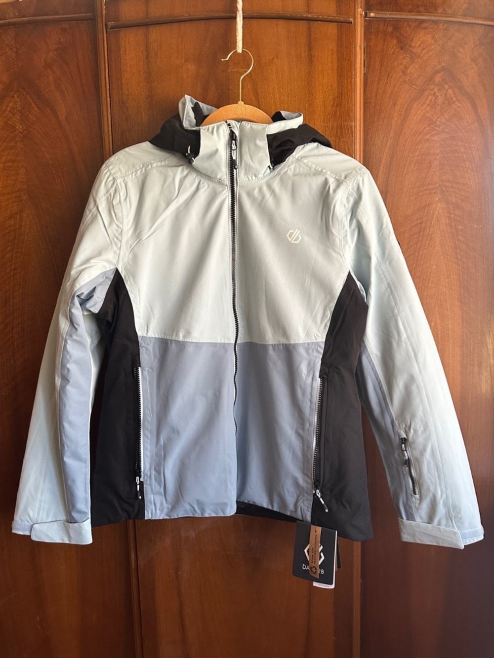 Dare2Be - Light Blue & Black Hooded Ski Jacket with Logo